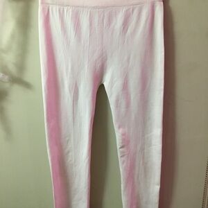 Womens Pink and White Leggings